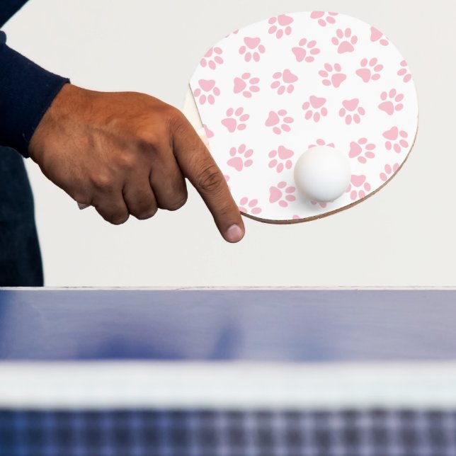 Pattern Of Paws, Dog Paws, Baby Pink Paws Ping Pong Paddle (Insitu)
