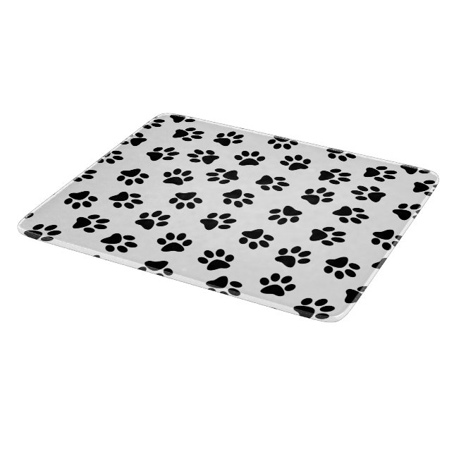 Pattern Of Paws, Dog Paws, Black Paws Cutting Board (Corner)