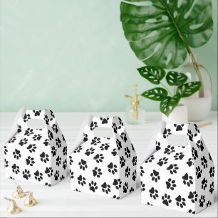 Pattern Of Paws, Dog Paws, Black Paws Favour Box