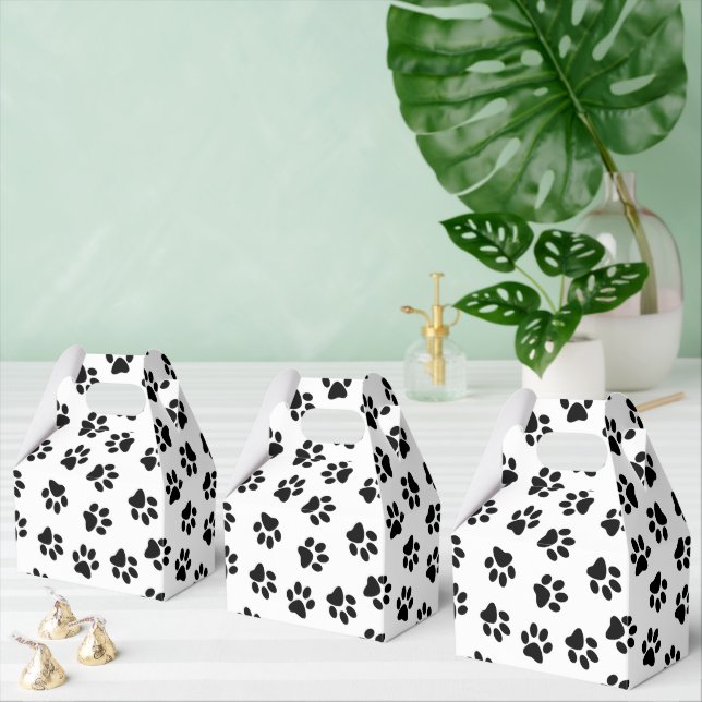 Pattern Of Paws, Dog Paws, Black Paws Favour Box (Multiple)