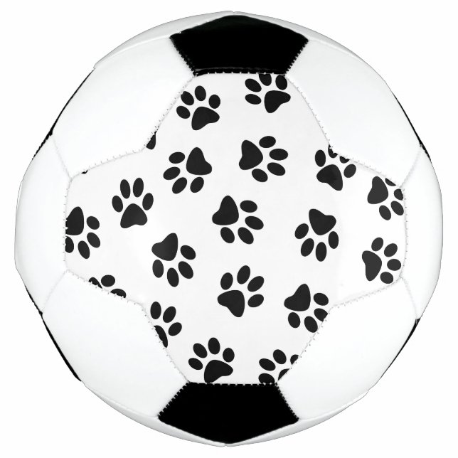 Pattern Of Paws, Dog Paws, Black Paws Football (Front)