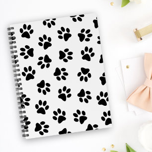 Pattern Of Paws, Dog Paws, Black Paws Notebook
