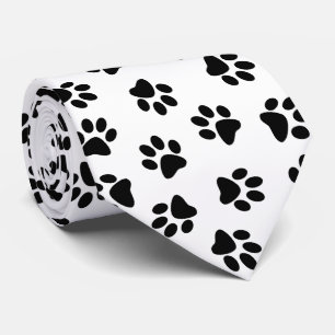 Pattern Of Paws, Dog Paws, Black Paws Tie