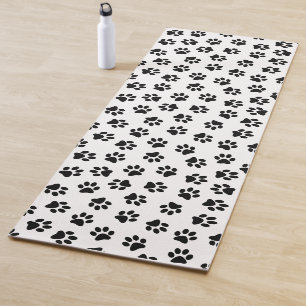 Pattern Of Paws, Dog Paws, Black Paws Yoga Mat