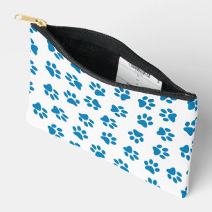 Pattern Of Paws, Dog Paws, Blue Paws Accessory Pouch