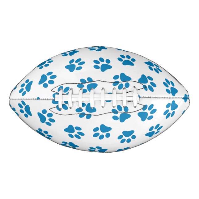 Pattern Of Paws, Dog Paws, Blue Paws American Football (Front)