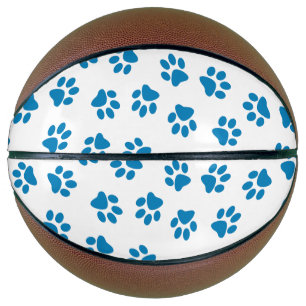 Pattern Of Paws, Dog Paws, Blue Paws Basketball