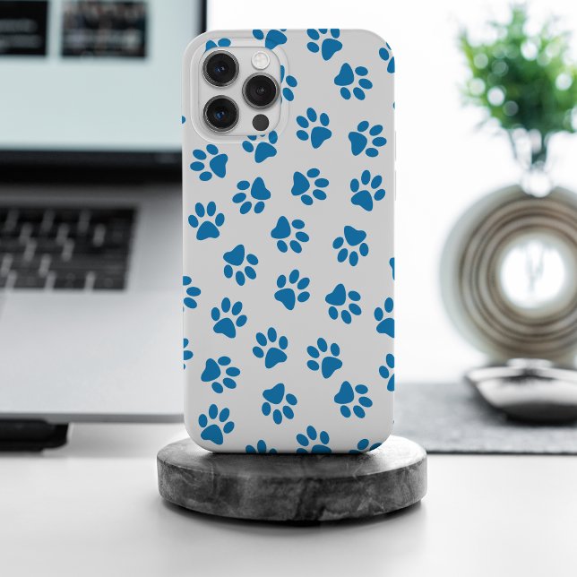 Pattern Of Paws, Dog Paws, Blue Paws Case-Mate iPhone Case (Creator Uploaded)