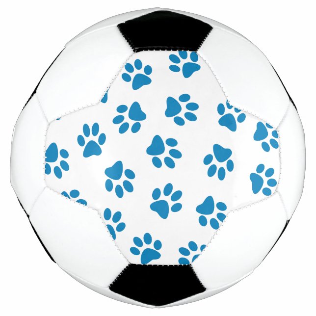 Pattern Of Paws, Dog Paws, Blue Paws Football (Front)