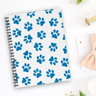 Pattern Of Paws, Dog Paws, Blue Paws Notebook