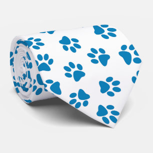 Pattern Of Paws, Dog Paws, Blue Paws Tie
