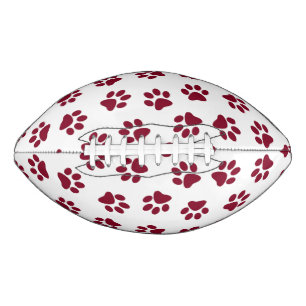 Pattern Of Paws, Dog Paws, Burgundy Paws American Football