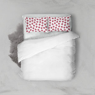 Pattern Of Paws, Dog Paws, Burgundy Paws Pillowcase