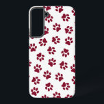 Pattern Of Paws, Dog Paws, Burgundy Paws Samsung Galaxy Case<br><div class="desc">Cute,  fun and adorable pattern with burgundy paws on white background. Modern and trendy gift,  perfect for the dog lover in your life.</div>