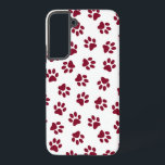 Pattern Of Paws, Dog Paws, Burgundy Paws Samsung Galaxy Case<br><div class="desc">Cute,  fun and adorable pattern with burgundy paws on white background. Modern and trendy gift,  perfect for the dog lover in your life.</div>