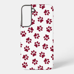 Pattern Of Paws, Dog Paws, Burgundy Paws Samsung Galaxy Case