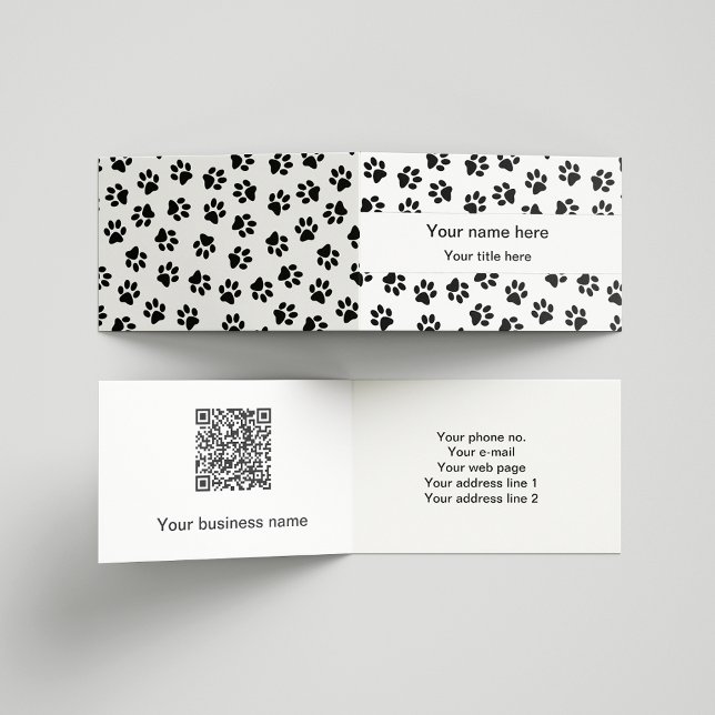 Pattern Of Paws, Dog Paws, Cat Paws, Black Paws Business Card (Creator Uploaded)
