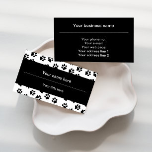 Pattern Of Paws, Dog Paws, Cat Paws, Black Paws Business Card