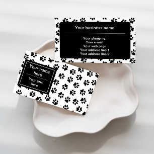 Pattern Of Paws, Dog Paws, Cat Paws, Black Paws Business Card
