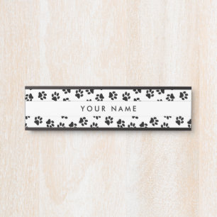Pattern Of Paws, Dog Paws, Cat Paws, Black Paws Door Sign