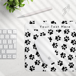 Pattern Of Paws, Dog Paws, Cat Paws, Black Paws Mouse Mat