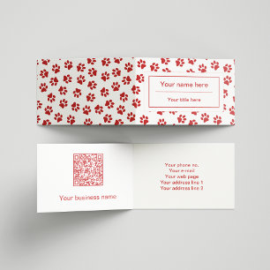 Pattern Of Paws, Dog Paws, Cat Paws, Red Paws Business Card