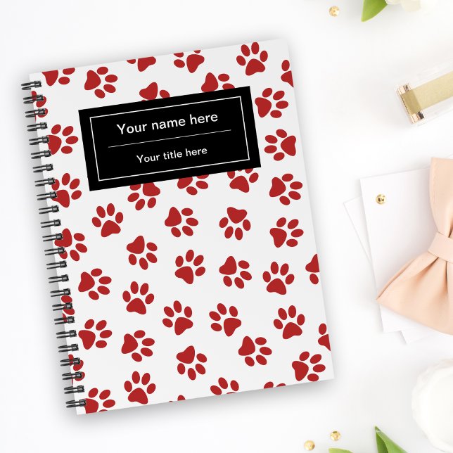 Pattern Of Paws, Dog Paws, Cat Paws, Red Paws Notebook (Creator Uploaded)