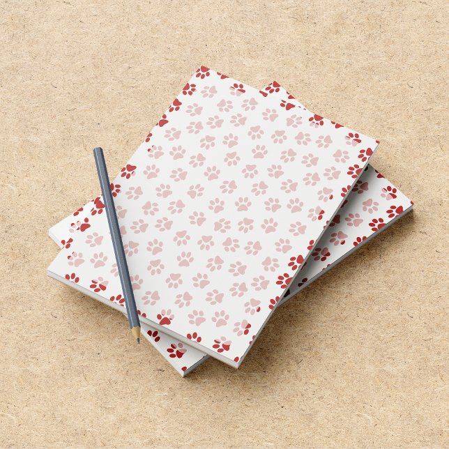 Pattern Of Paws, Dog Paws, Cat Paws, Red Paws Notepad (Creator Uploaded)