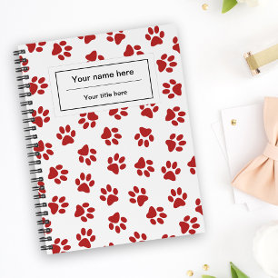 Pattern Of Paws, Dog Paws, Cat Paws, Red Paws Planner