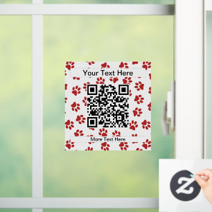 Pattern Of Paws, Dog Paws, Cat Paws, Red Paws Window Cling