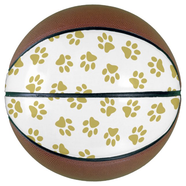 Pattern Of Paws, Dog Paws, Golden Paws Basketball (Front)