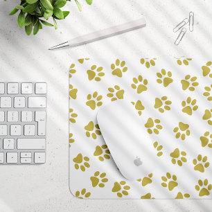 Pattern Of Paws, Dog Paws, Golden Paws Mouse Mat
