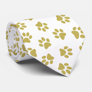 Pattern Of Paws, Dog Paws, Golden Paws Tie