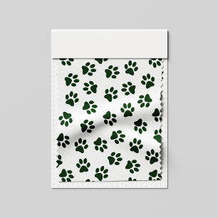 Pattern Of Paws, Dog Paws, Green Paws Fabric