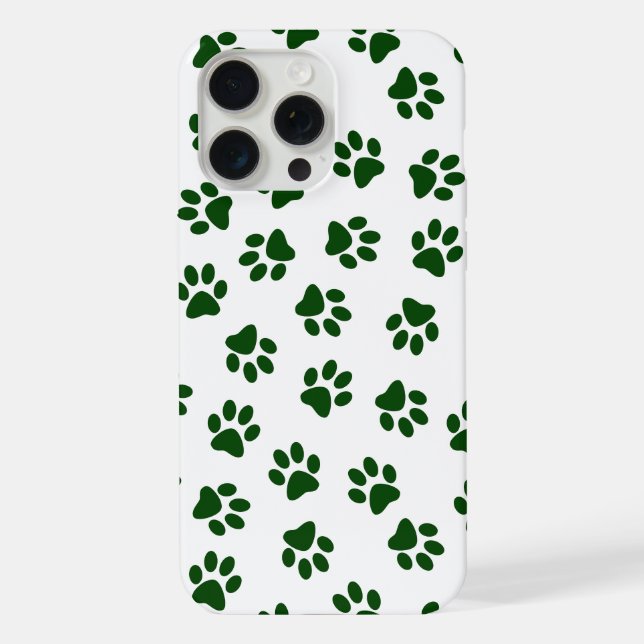 Pattern Of Paws, Dog Paws, Green Paws iPhone Case (Back)