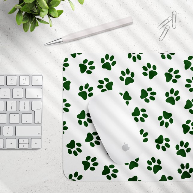 Pattern Of Paws, Dog Paws, Green Paws Mouse Mat (Creator Uploaded)
