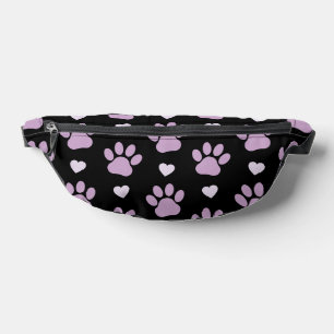 Pattern Of Paws, Dog Paws, Lilac Paws, Hearts Bum Bags