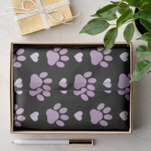 Pattern Of Paws, Dog Paws, Lilac Paws, Hearts Tissue Paper
