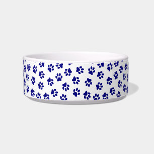 Pattern Of Paws, Dog Paws, Navy Blue Paws Bowl