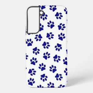 Pattern Of Paws, Dog Paws, Navy Blue Paws Samsung Galaxy Case