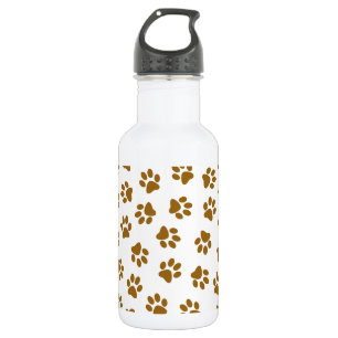 Pattern Of Paws, Dog Paws, Orange Gold Paws 532 Ml Water Bottle