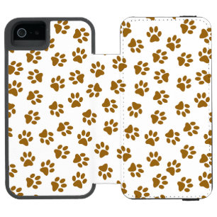 Pattern Of Paws, Dog Paws, Orange Gold Paws Incipio Watson™ iPhone 5 Wallet Case