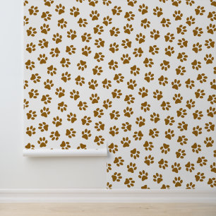 Pattern Of Paws, Dog Paws, Orange Gold Paws Wallpaper