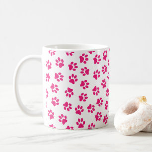 Pattern Of Paws, Dog Paws, Pink Paws Coffee Mug