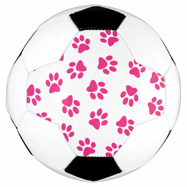 Pattern Of Paws, Dog Paws, Pink Paws Football (Front)