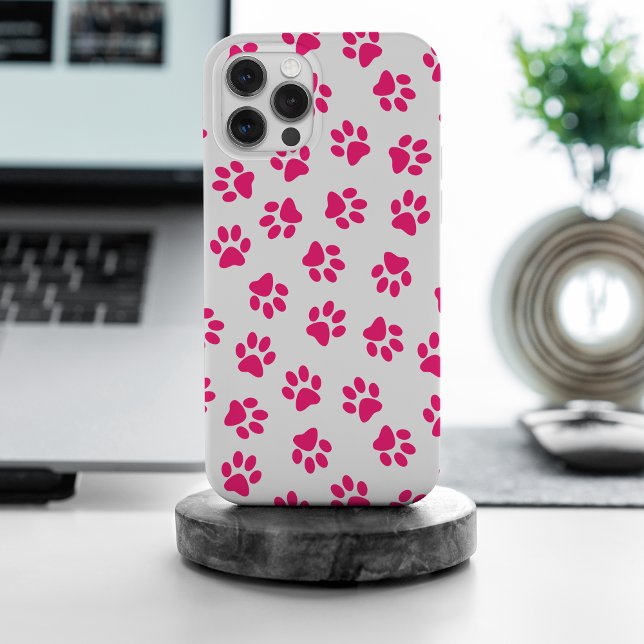 Pattern Of Paws, Dog Paws, Pink Paws iPhone Case (Creator Uploaded)