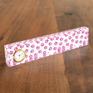 Pattern Of Paws, Dog Paws, Pink Paws Nameplate