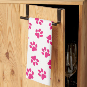 Pattern Of Paws, Dog Paws, Pink Paws Tea Towel