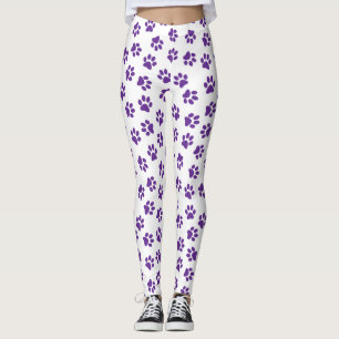 Pattern Of Paws, Dog Paws, Purple Paws Leggings