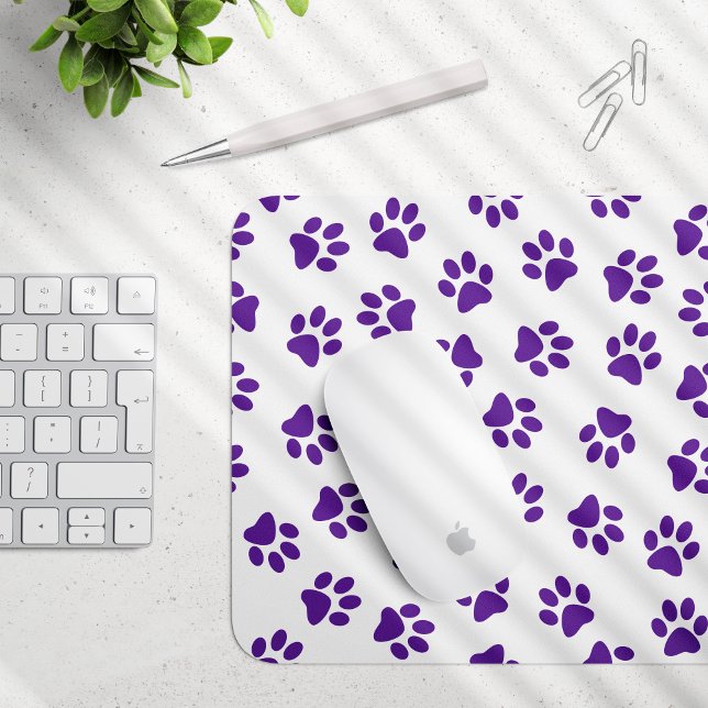 Pattern Of Paws, Dog Paws, Purple Paws Mouse Mat (Creator Uploaded)